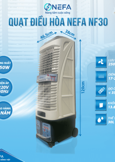 Quạt điều hòa hơi nước Nefa NF30 khiển