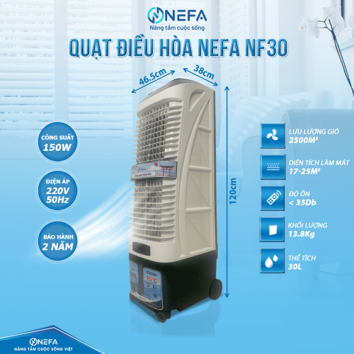Quạt điều hòa hơi nước Nefa NF30 khiển