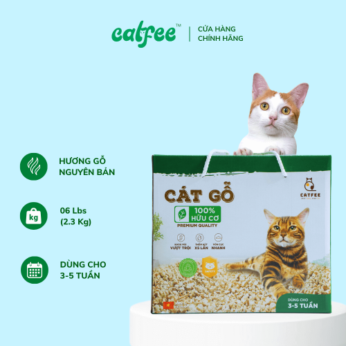 Cát gỗ cho mèo hương Gỗ tự nhiên Catfee™ - 6L