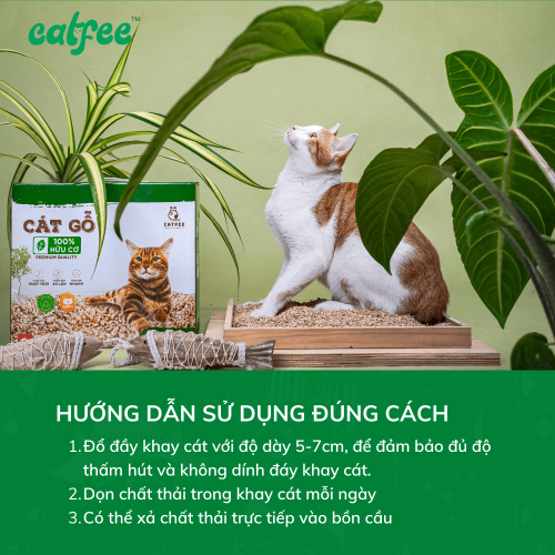 Cát gỗ cho mèo hương Gỗ tự nhiên Catfee™ - 6L - Hình ảnh 3