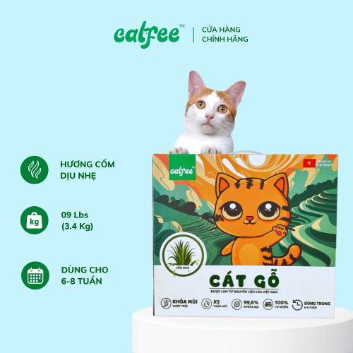 Cát gỗ cho mèo hương Cốm Catfee™ - 9L - Hình ảnh 2