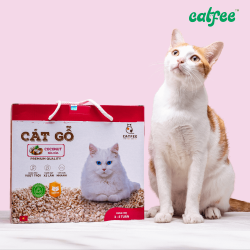 Cát gỗ cho mèo hương Sữa Dừa Catfee™ - 9L - Hình ảnh 5